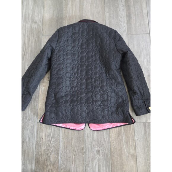 COACH Signature "C" Quilted Logo Monogram Snap Front Jacket Coat Women S - Picture 4 of 11